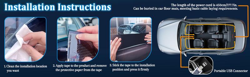 DIBMS 2 PCS Devil eyes For Vehicle, Truck, LED Matrix Panel, LED Sign For Car: Programmable, Bluetooth APP Control,Wireless APP-Controlled Scrolling LED Screen, Dynamic USB-Powered LED Display Screen