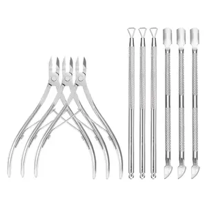 9Pcs/Set Cuticle Trimmer Cuticle Remover Cuticle Pusher,Stainless Steel Professional Pedicure Manicure Tools Cuticle Nippers Cutter Clippers Kit for Finger and Toe Nail,Christmas Gifts,Hand Tools Kits