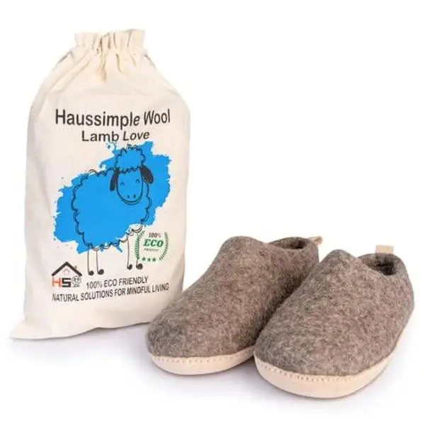 Indoor Wool Slippers Unisex Brown