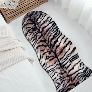 Stylish Faux Cashmere Area Rug with Leopard Print Design, Elegant Comfort for Office and Home Decor, Unique Personality Touch, Fluffy Rug