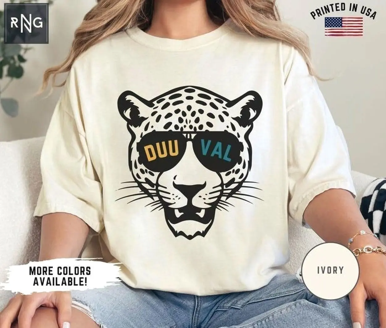 [Sale up to 30%]  Jacksonville Football Shirt, Jaguar Football, Jacksonville Duval Football Shirt, Jaguar Apparel, Retro Jacksonville Football Fan Gift