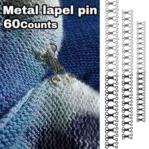 60 Counts  Sewing Hooks and Eyes Closure, 3 Sizes & Dual Colors for DIY Craft (Silver & Black)