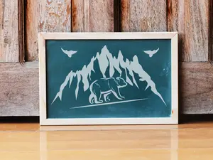 Bear Mountain Stencil - Art and Wall Stencil