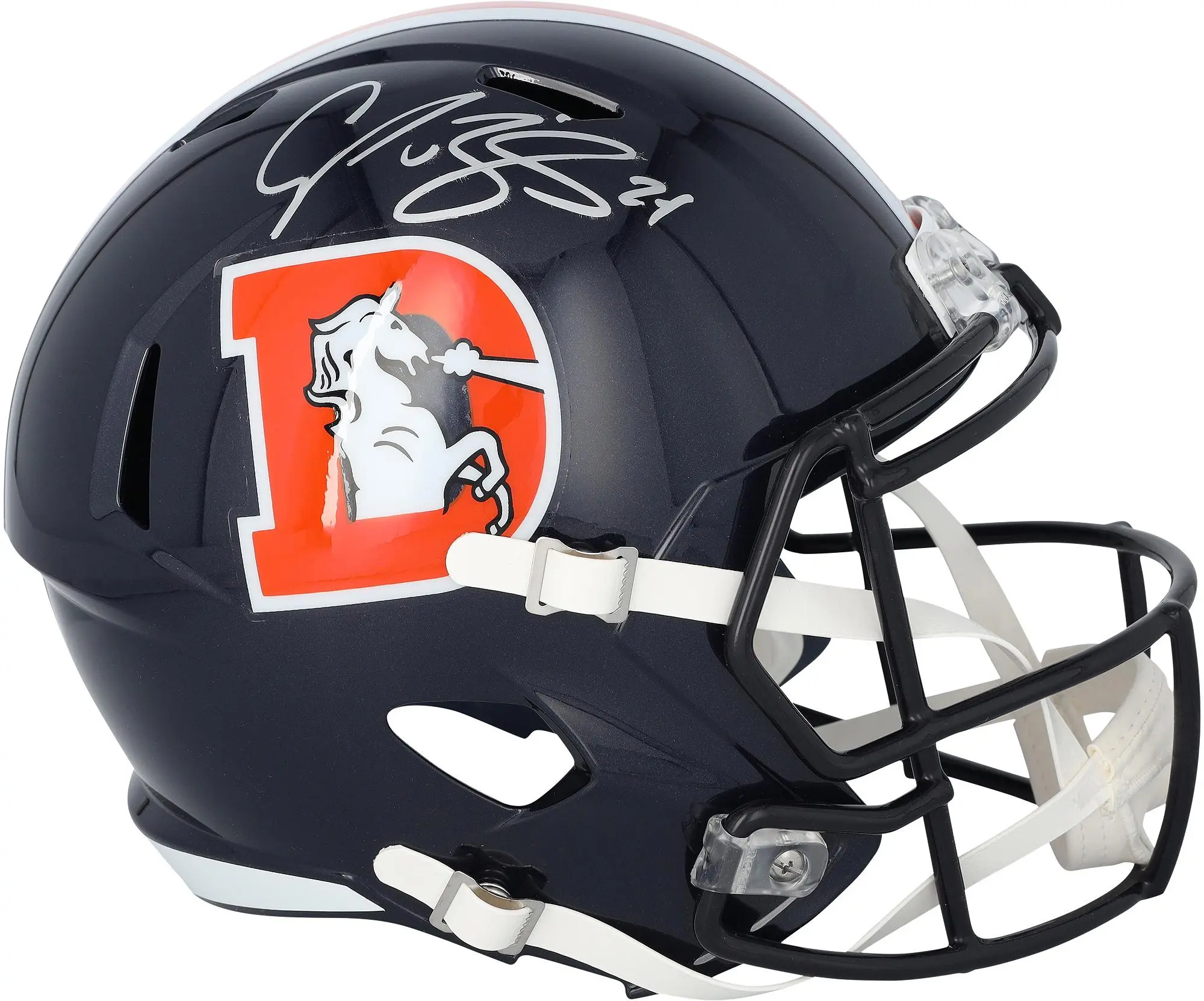 Champ Bailey Denver Broncos Autographed Riddell Color Rush Speed Replica Helmet - Fanatics Authentic Certified