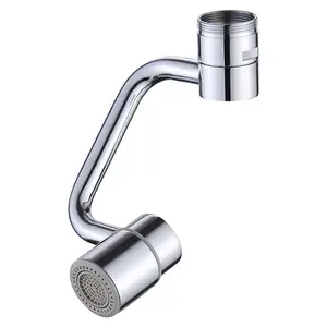 1080°rotate spray attachmentxtender, Sink Water Faucet Aerator Extension in Brass, Swivel Robotic Arm Bathroom Faucet Extender, Kitchen Rotating Extension Filter with 2 Mode Splash