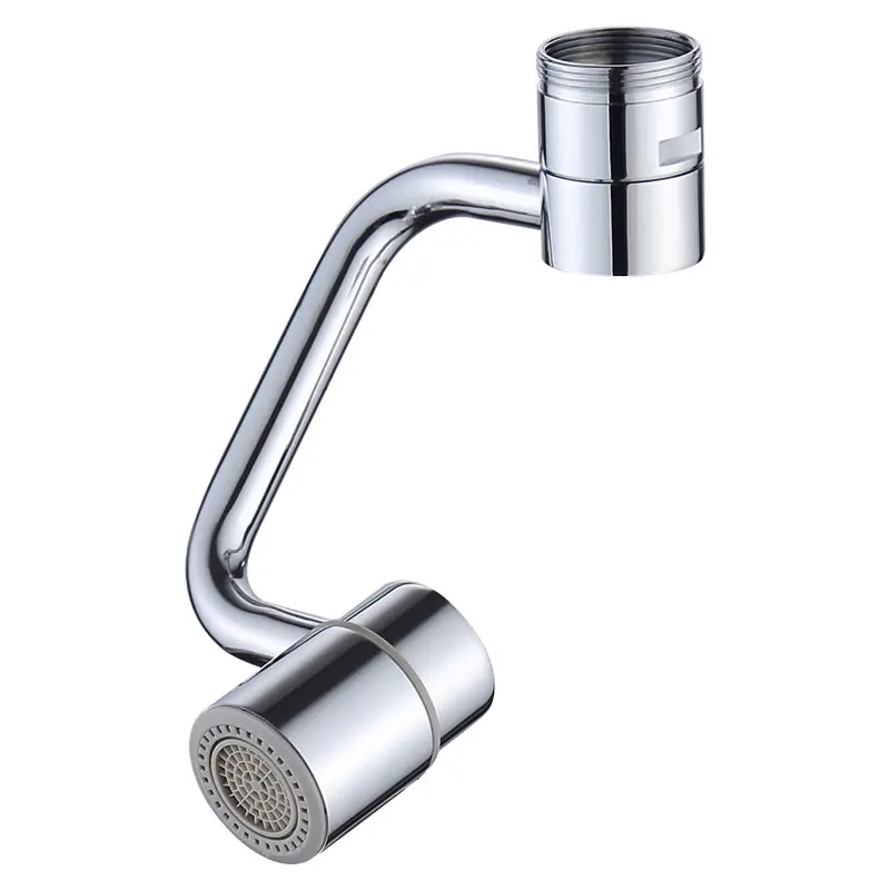 Brass Kitchen Faucet Aerator Extension, 1080° Rotating Spray Attachment with 2-Mode Splash Filter, Swivel Robotic Arm Sink Water Extender for Kitchen & Bathroom, Kitchen Faucets, Bathroom Faucets