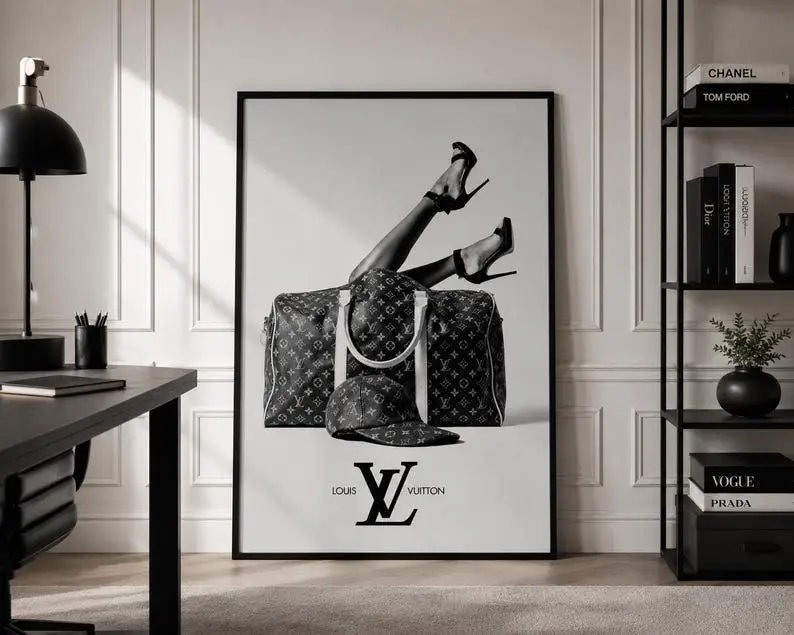 [Unframe Poster] LV Inspired Fashion Poster Luxury Designer Wall ArtGlam Office & Closet Decor Print