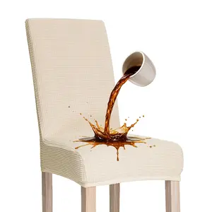 Waterproof Dining Chair Covers, Heavyweight Stretch Jacquard Chair Slipcovers Removable and Washable Chair Covers Seat Parson Chair Slipcover for Dining Room and Kitchen