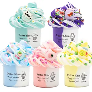 70ml Cute Bubble Tea Butter Slime Kit Sensory Bundle for Kids, Party Favors Stretchy Non-Sticky Colorful Scented Slime, Stress Relief Toy for Girls Boys Gift, DIY Sludge Christmas Birthday Gift Toys for Plasticine Party Favors