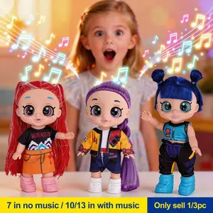 Kpop Anime Action Figure Doll, Rumi Mira Zoey Idol Girl Group Toy, 5D Glitter Eyes, 10/13 inch with Music Function, 7 inch without Music, Articulated Joints, Fan Collection & Kids Gift