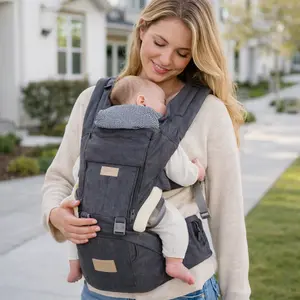 Ergonomic Baby Carrier with Hip Seat, Multiple Carry Positions, Lumbar Support, Breathable Soft Fabric, for New Parents, Newborn to Toddler Carrier for Travel & Daily Outings