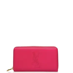 Pre-owned Yves Saint Laurent Leather small leather goods Continental Wallet Calfskin Pink (dz011826a3)