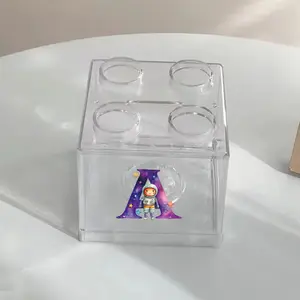 Stackable Plastic Money Bank, Astronaut & Alphabet Patterns, Coin Organizer, Reward Saving Box, Perfect Gift for Kids