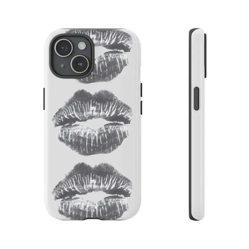 Tough Phone Hand Trendy Y2K Kiss, Protective Phone Covers, Phone Case Iphone 16 15 14 13 12 Promax, Vintage Cute Cases Compatible with Samsung Galaxy S25