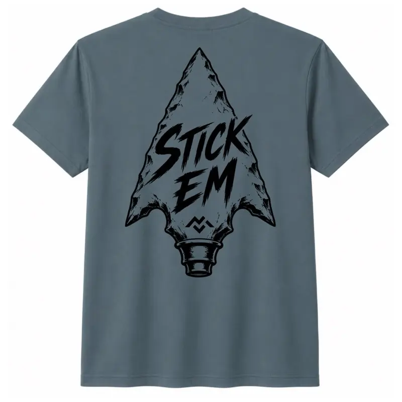 Archery Elk Hunting Shirt with Broad Head on Back and Elk Antler on Front Left Chest for Outdoor Enthusiasts