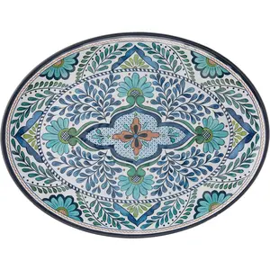 18" x 13.5" Oval Platter, Multicolor