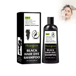 Natural Black Hair Dye Shampoo, Hair Dye Shampoo 3 In 1, Natural Hair Dye Plant Essence, Black Hair Color Shampoo For Gray Hair (2Pcs,Black)