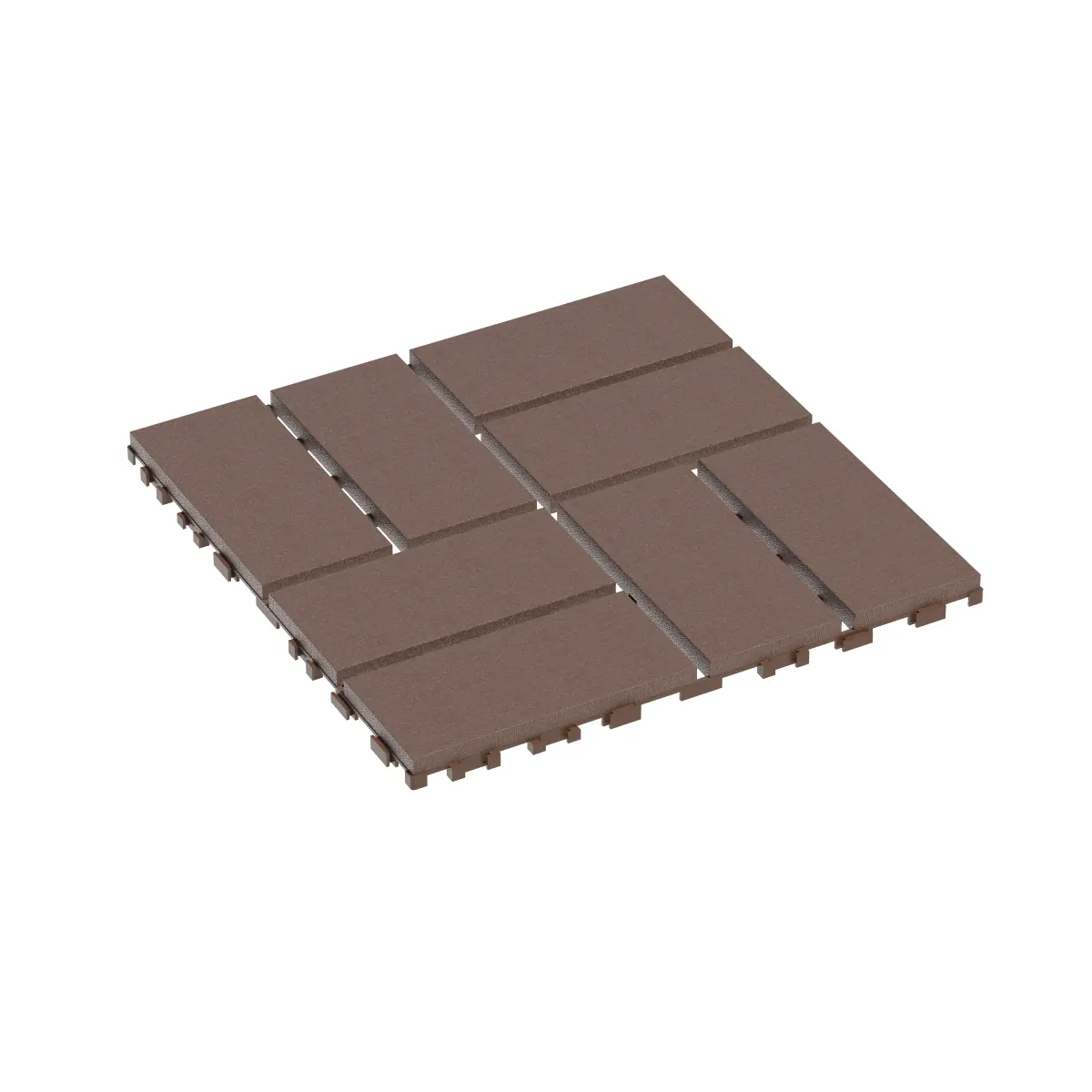 44 PCS PP Interlocking Patterned Click-Parquet Tiles, 12*12*0.75 In Tool-Free Snap Flooring, Waterproof, Cuttable, Non-Slip DIY Deck Flooring for Patio, Indoor-Outdoor Use
