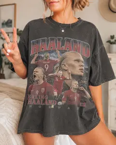 Comfort Colors Erling Haaland Shirt, Haaland Norway Vintage T-Shirt , Norway Soccer Graphic Shirt, Retro Haaland Yoga Celebration Tee