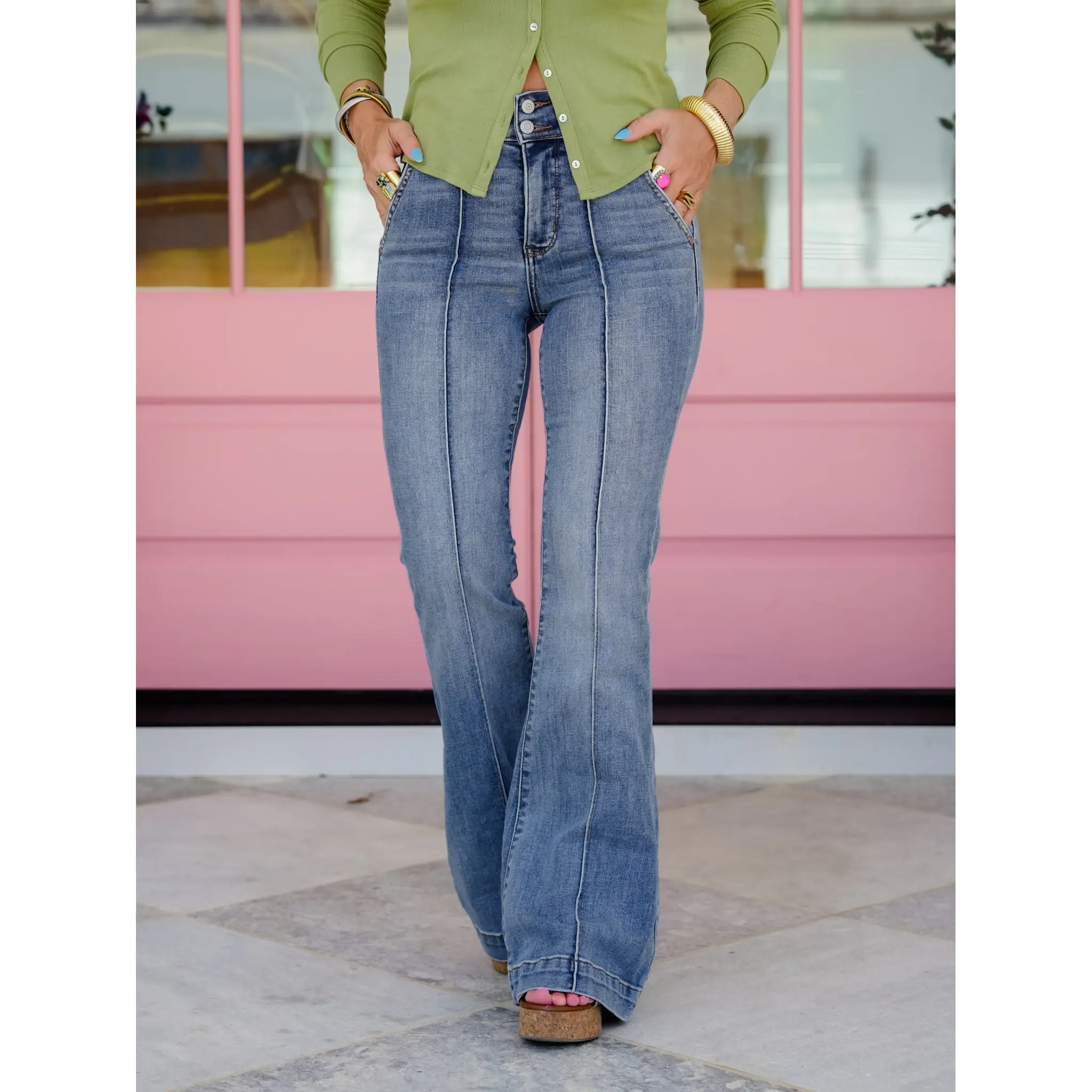 Restock! Judy Blue Obsessed with You High Rise Medium Wash Trouser Flare Jeans