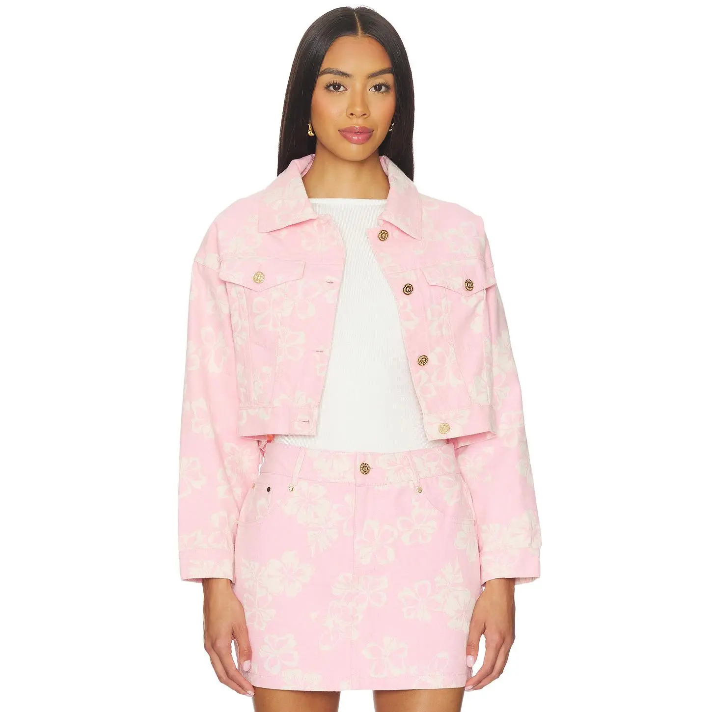 Kulani Kinis Pixie Cropped Denim Jacket in Pide
