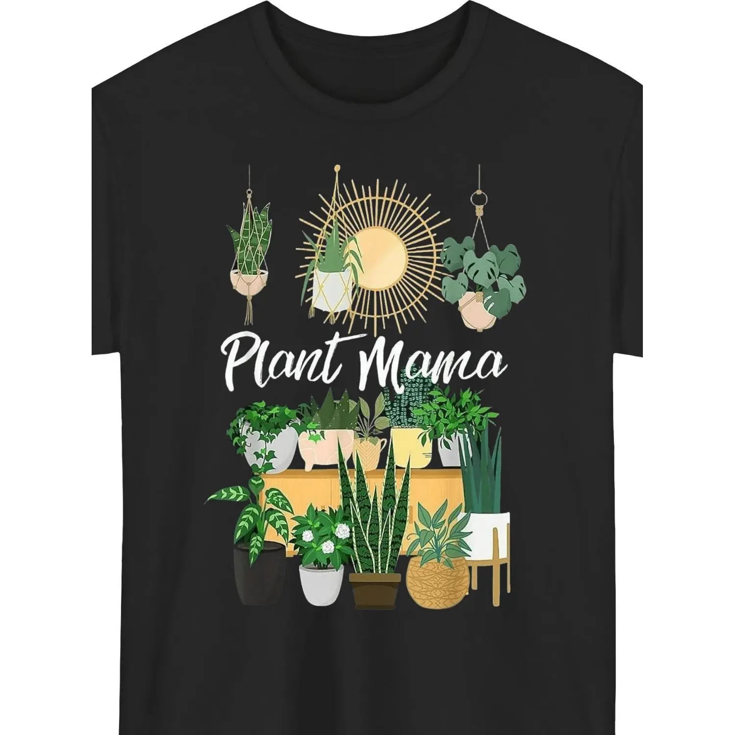 Women's Short Sleeve Round Neck Loose-Fitting Floral Garden T-Shirt - Soft Cotton Blend, Breathable, Lightweight, Casual Plant Theme Tee for Plant Moms, M