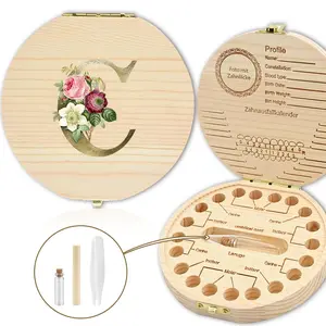 Wooden Tooth Collector Case, Baby Keepsake Box with Milk Teeth Slot, Personalized Souvenir Gift, Durable Design, Made in China