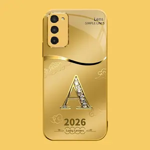 Suitable for [Galaxy A03s] high-end phone case🤩，choose from 26 letters of the English alphabet, each with an exquisite auspicious cloud pattern to bring you good luck YM99