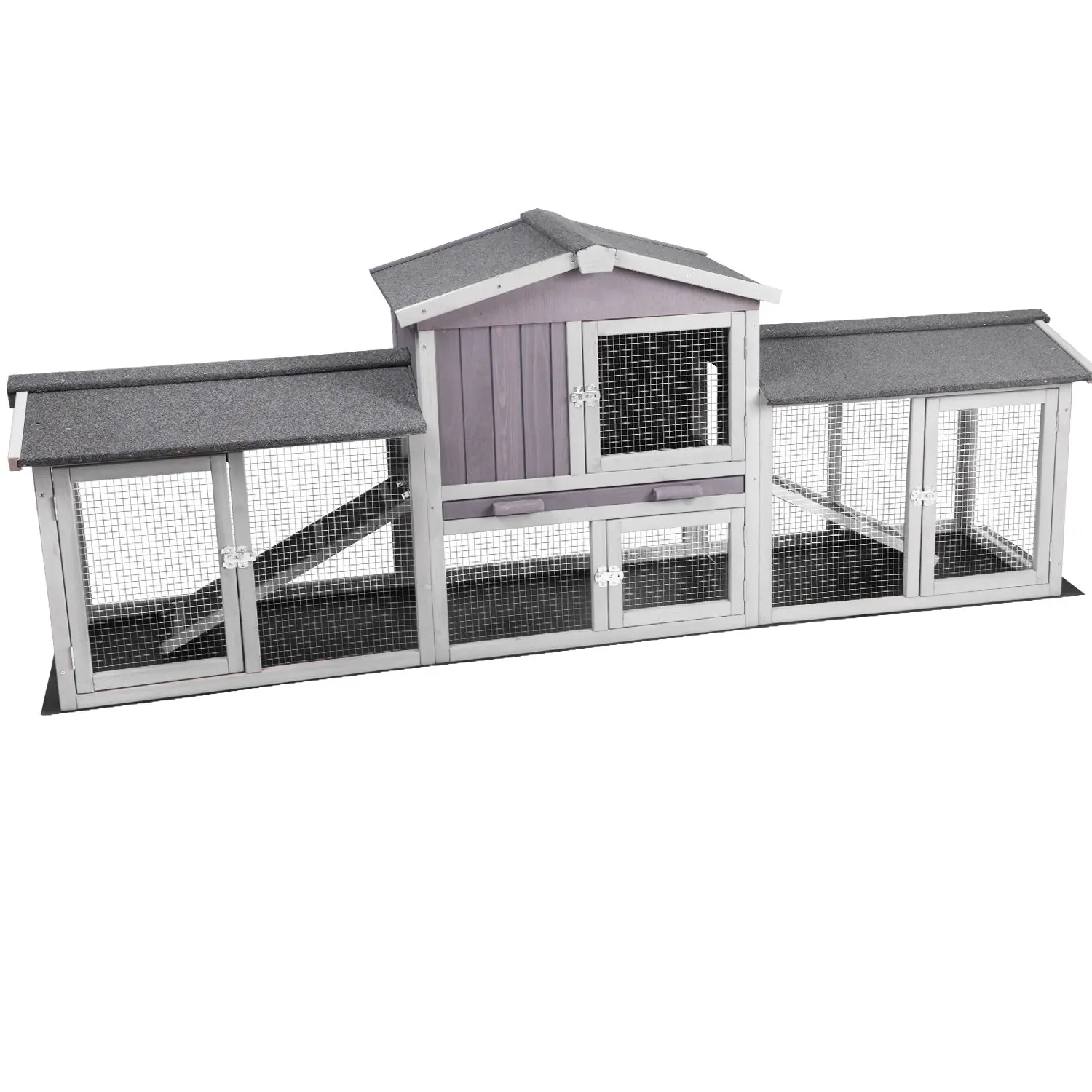 Aivituvin-AIR04-B Extra Large Rabbit Hutch - Indoor Bunny Enclosure for 2-3 Small Pets, Multi-Use Chicken Coop with Setup Components
