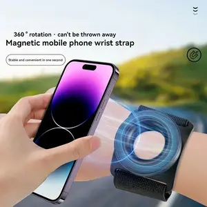 Strong  Suction  Mount Bracket With Adjustable Wrist Strap Arm Universal  Cell  Holder For All Smartphones car travel cute dragon holiday design rear view mirror  holder doubleside pink glitter round  holder Magnetic Semiconductor Rapid Cooling Cooler
