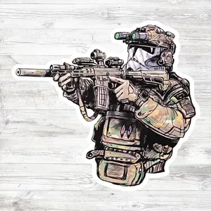 Tactical Operator Sticker – Military Gear Style Vinyl Decal for Helmet, Laptop & Case