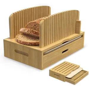 Bread Slicer Guide: Bread  for Homemade Bread Loaf - Adjustable and Foldable with Crumb Tray