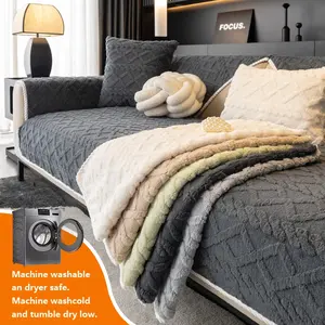 1pc Sofa Cover Universal  All-Season Pet Scratch Resistant Non-Slip Furniture Protector, Multiple Colors Available, Washable Sofa Slipcover