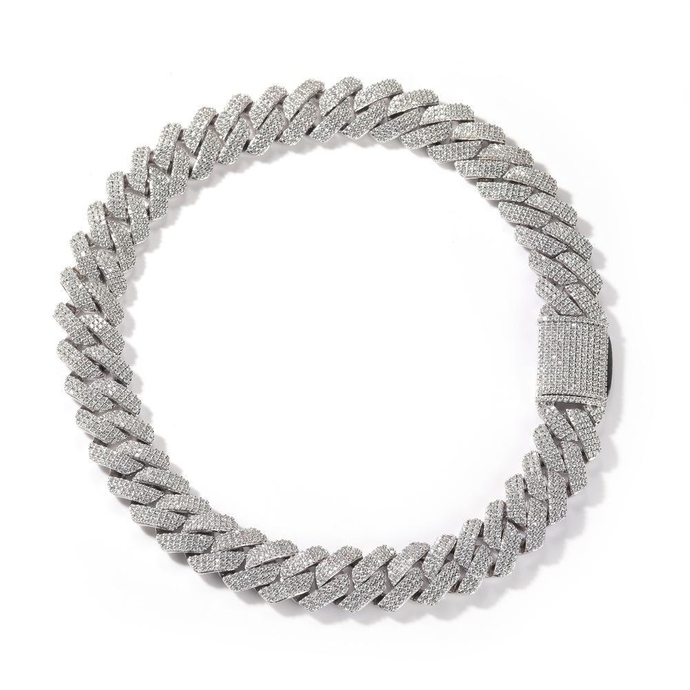 Icedout jewelry new full hip-hop necklace, men's versatile high- class sense of copper with zirconia 20mm Cuban necklace jewelry, fashion singles versatile style, the best gift for your boyfriend