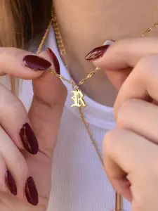 Unique Initial Letter Necklace A-Z, Stainless Steel Pendant, Elegant Couple Jewelry, Birthday Valentine's Day Mother's Day Gift