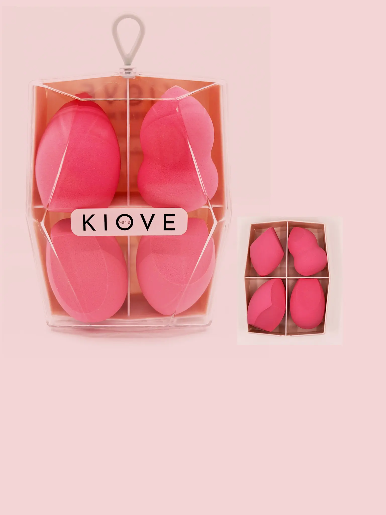 KIOVE All-Purpose Professional Makeup Sponge Set - Latex-Free Blenders for Powder, Cream, and Liquid with Contour, Angled, Dual-Sided Shapes, 4 Count/Pack of 1
