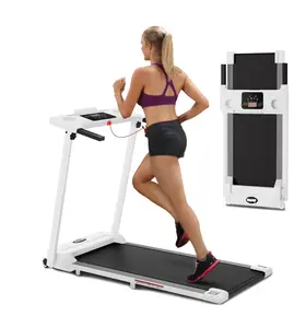 oldable Treadmill 300 lb capacity, 3.0 HP Compact Treadmill for Home with LED Display for Daily Exercise, White