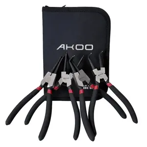 Snap Ring Pliers Set, 4pcs 7" Internal/External Circlip Pliers Kit with Straight/Bent Jaw, Heavy Duty Precision Spring Loaded Pliers for Ring Remover Retaining and Remove Hoses, Gaskets，Ring Remover Retainin