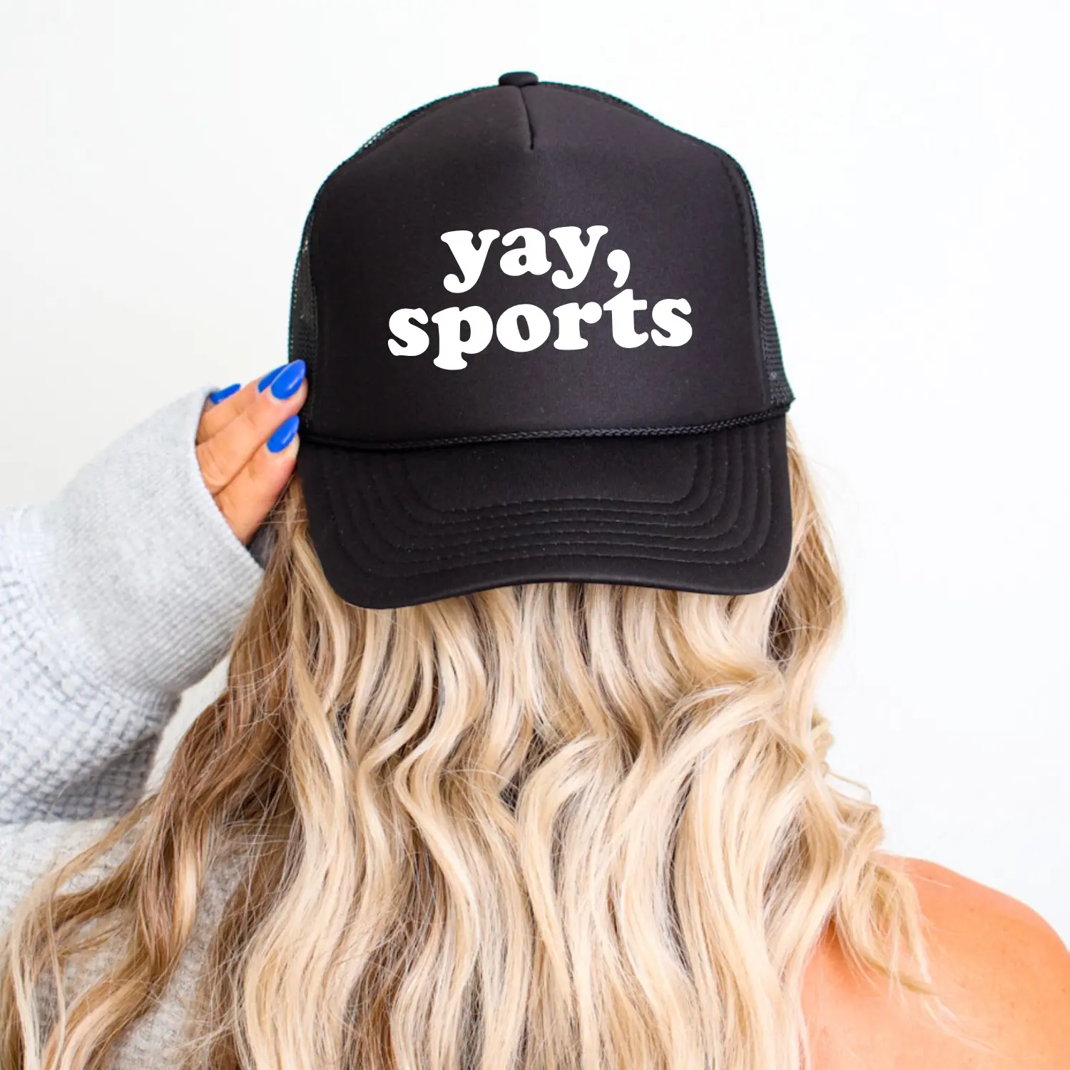 Trucker hat for women, yay sports, Womens trucker hat, snap back hats, funny hat, sports hat, humorous trucker hats