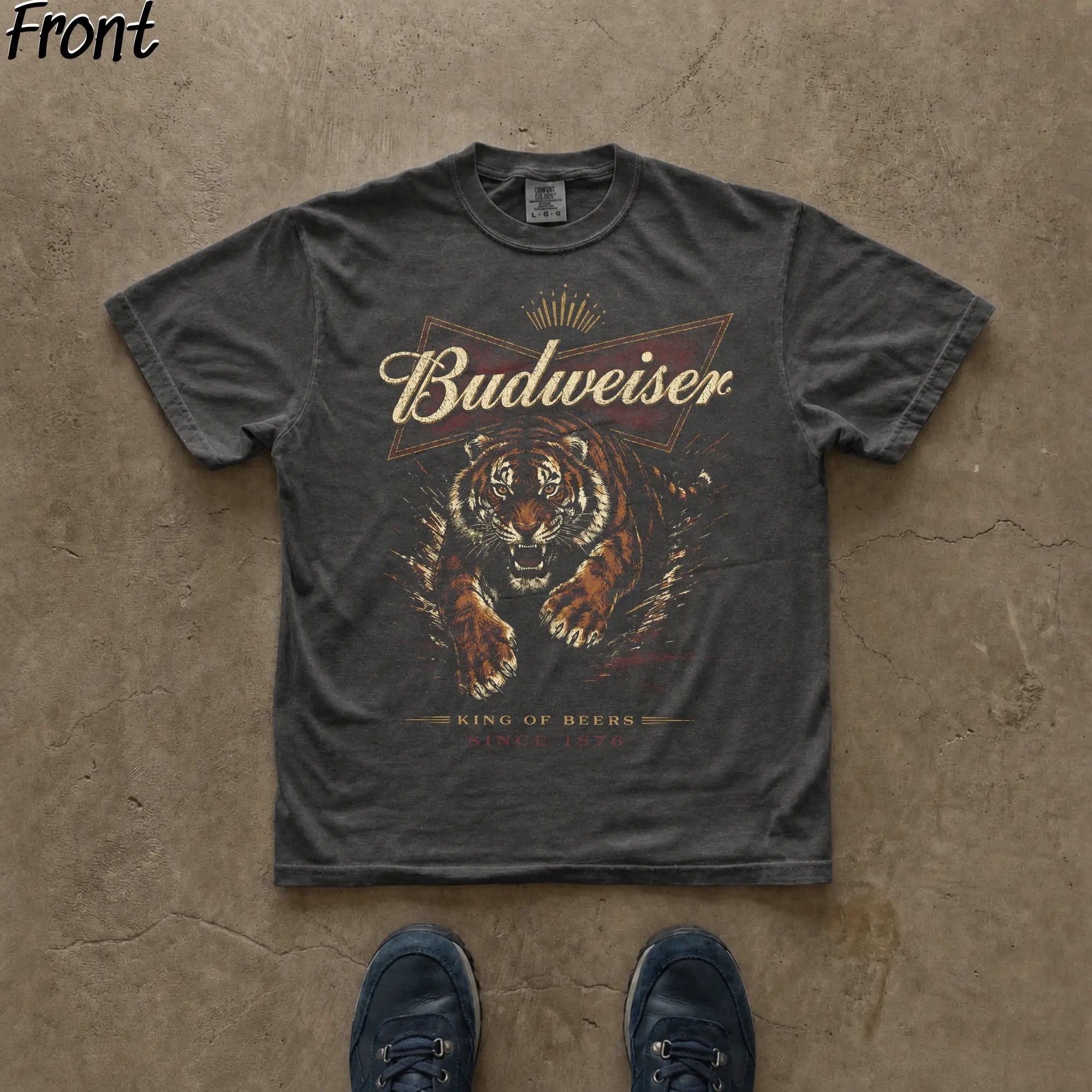 Vintage 90s Budweiser Tiger Graphic Tee,This Buds For You Shirt, King of Beers Since 1876 Merch, USA Beer, Budweiser Beer Shirt, Y2K Grunge Gothic Tees, Gen Z Humor Tee, 100% Cotton Lightweight Shortsleeves, Perfect Gifts for Beer Lovers