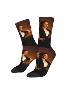 BIIHUDU Men' Love Ship Story Movie Sock - Full-Body Romantic Print Socks Suitable for Themed Parties & Casual Attire, Novelty