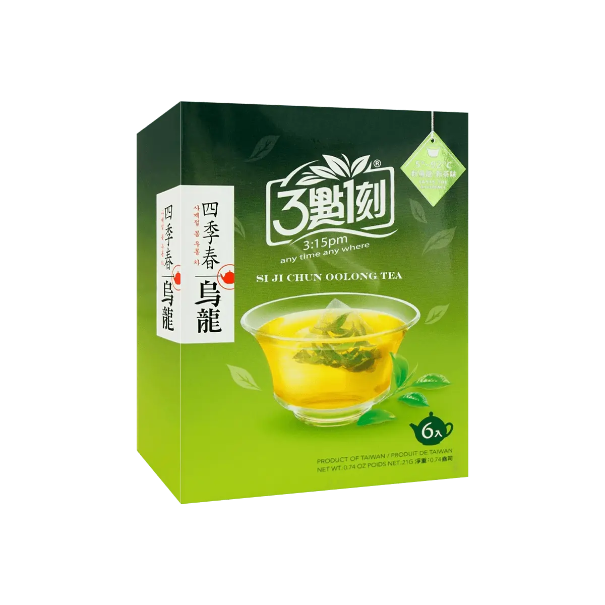 3:15PM Four Seasons Oolong Tea Bags - Authentic Taiwanese Oolong Tea, 21g