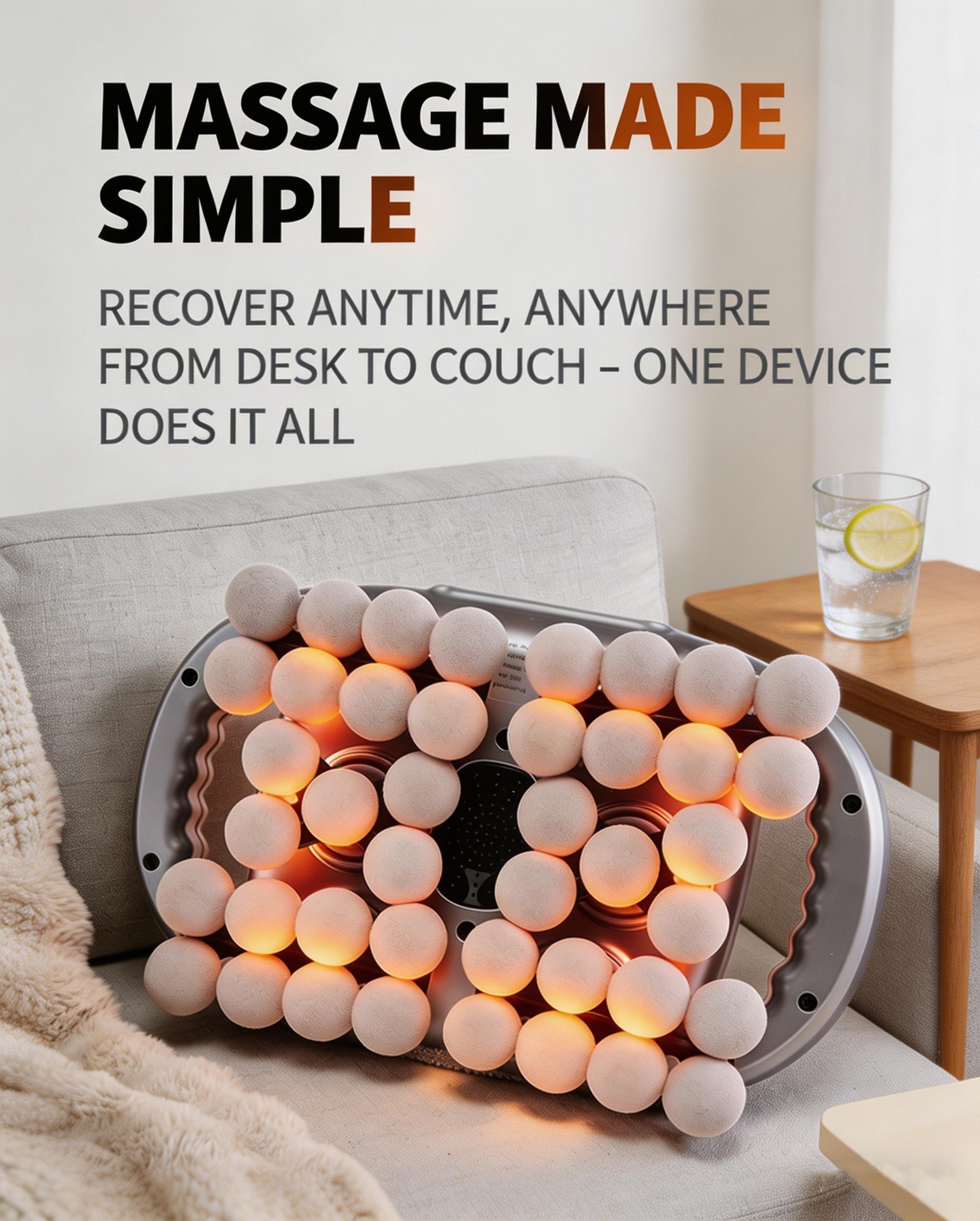 42/12-Head Quiet Massage Gun with Red Light Therapy, Deep Tissue Percussion Massager for Muscle Recovery & Pain Relief, Suitable for Back, Shoulders, Legs & Foot, Great Gift for Friends and Family