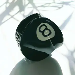 Velvet Claws Eight Ball Hair Claw Clip - Chic Black and White Acetate Design for Small Hair - Strong Hold - 2.4" Long