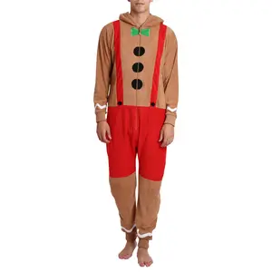 SLEEPHERO Adult Onesie for Men Christmas Pajamas Fleece Reindeer Costume with Puffy Nose Eyes Antlers Breathable Loungewear