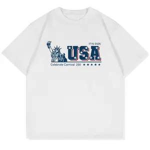 USA 250th Anniversary Short-Sleeved T-Shirt,Patriotic Statue of Liberty Print  T-Shirt,Unisex Independence Day 4th of July Outfit,250th Anniversary Gifts,Patriotic 4th of July Shirt, T-shirt