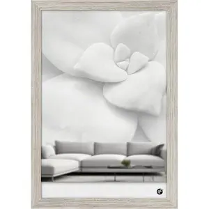 12x18 Wall Display Frame with Polished Plexiglass - Engineered Wood Picture Frame for Vertical or Horizontal Hanging - Driftwood Finish - Reusable Protective Cover - Lightweight Durable Design