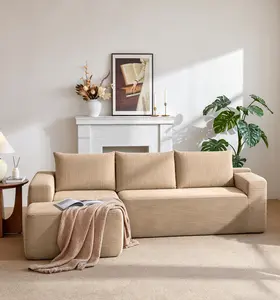 Living Room Sectional Sofa Cloud Sofa L-Shaped Fabric Armless Modern Modular with Recliner Ergonomic Support Convenient Storage Premium Corduroy Fabric Spring Foam Hybrid Filling Easy Install No Assembly Required boneless couch outdoorfun