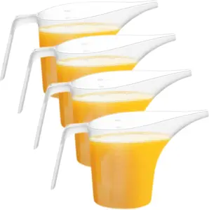 4 Pcs Plastic Funnel Pitcher,Large Capacity Long Spout Measuring Cup for Bakeware Molds,Pancake,Batter,Muffin,Cakes,Soap Making(32 Ounces/1000 ml) kitchenware - Home Improvement.