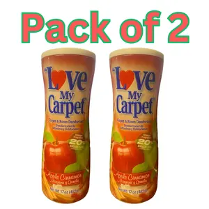 Love My Carpet Apple Cinnamon Scented Carpet & Room Deodorizer 17 oz Pack of 2 Household Odor Eliminator Freshener